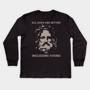 All Gods Are Myths  Including Yours Atheist With Zeus Kids Long Sleeve T-Shirt